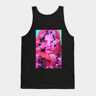 Vaporwave Glitch Girl 555 Tank Top